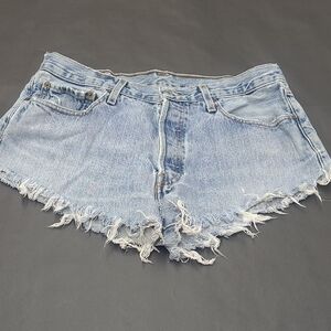 Levis 501 Women's Light Blue Denim Shorts Size M/L